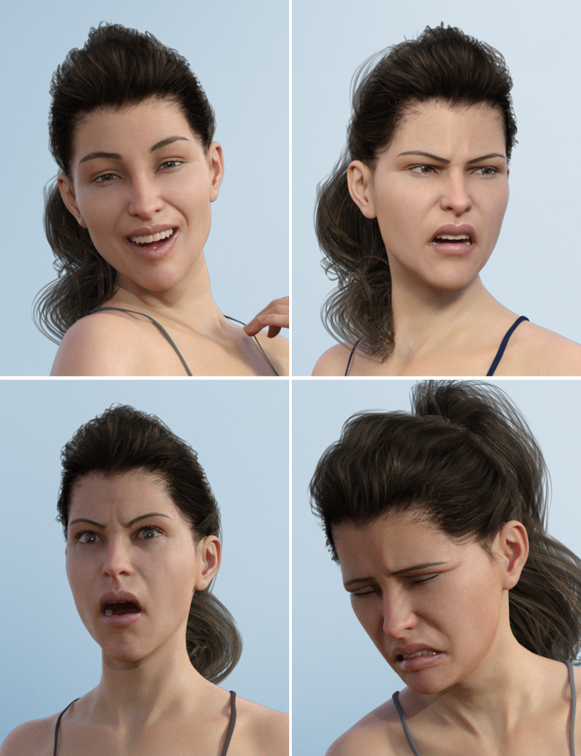 Expressive Faces - One-Click Morph Expressions for Victoria 8 by: JWolf, 3D Models by Daz 3D