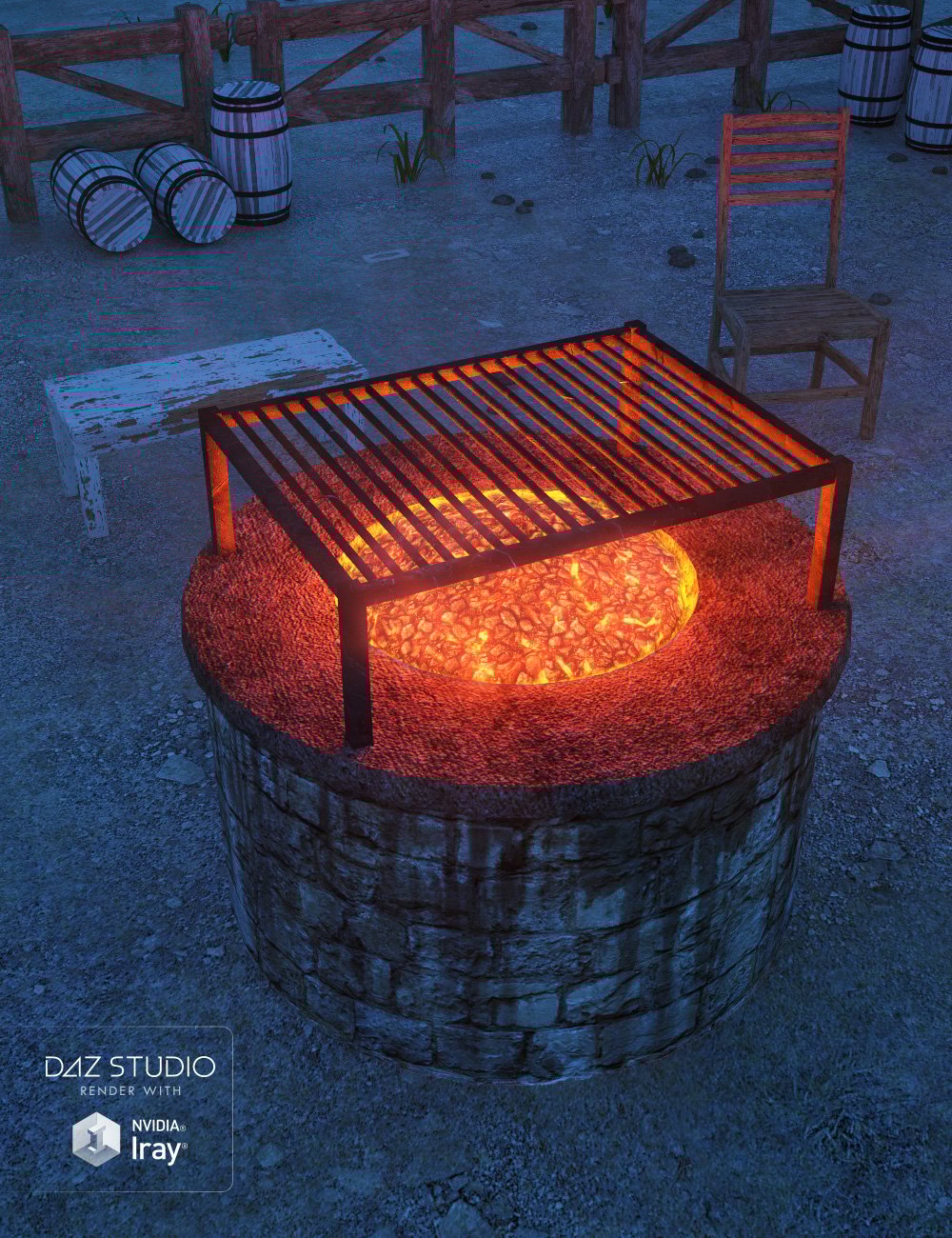 Ranch Campfire Scene Ranch Campfire Scene by: , 3D Models by Daz 3D