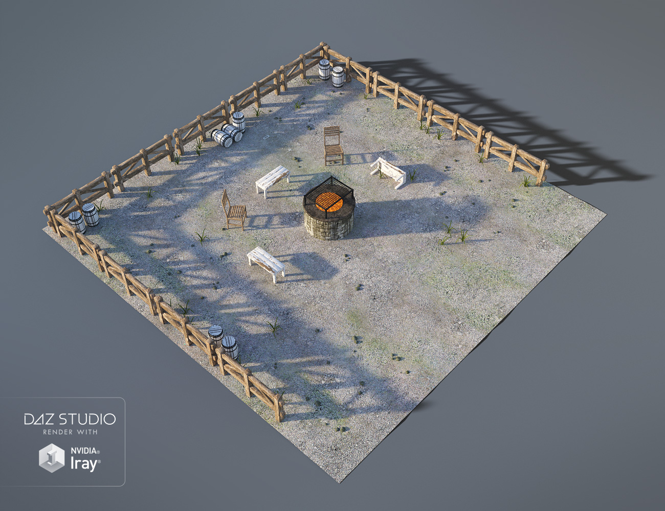 Ranch Campfire Scene by: , 3D Models by Daz 3D