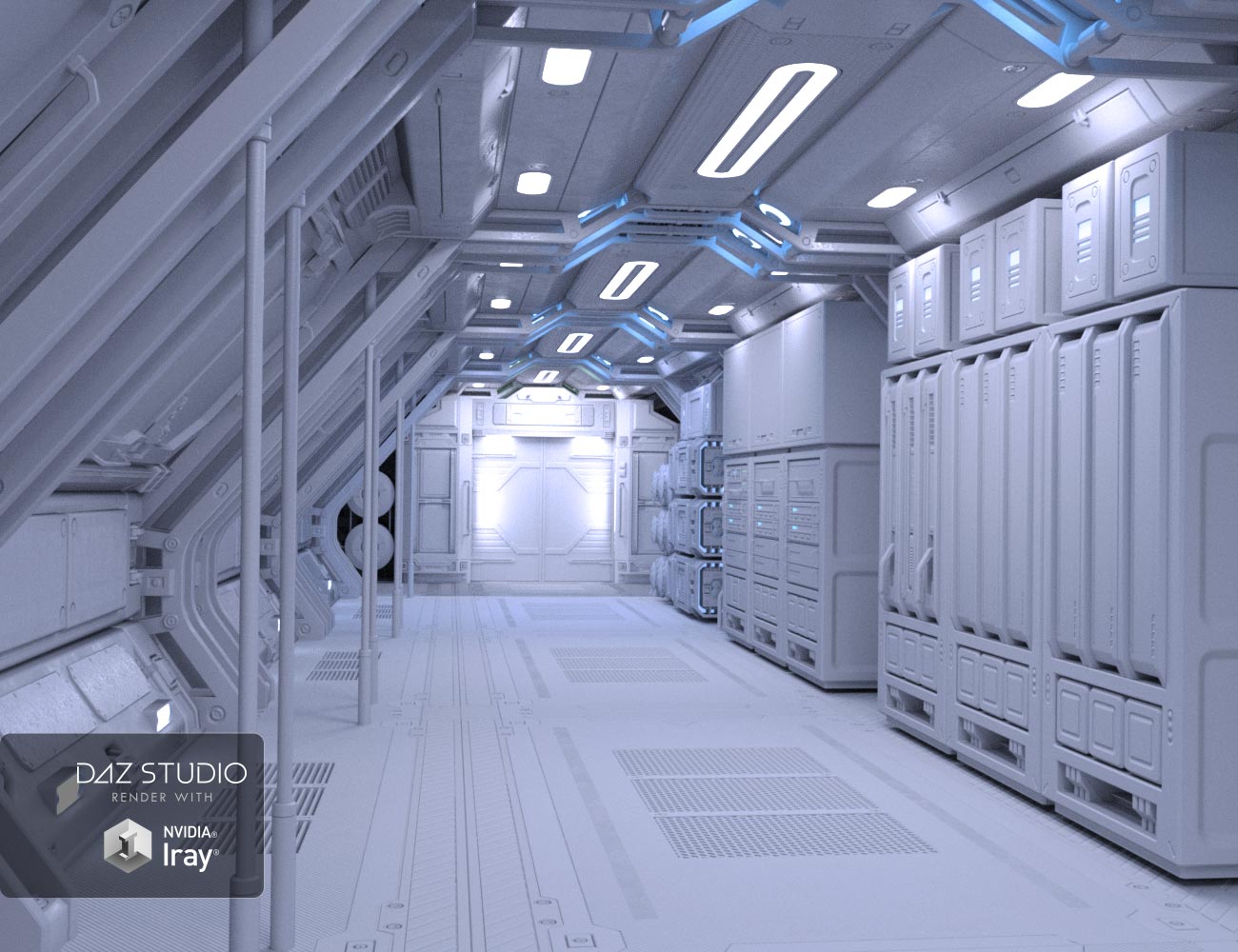 Sci-fi Corridor B by: petipet, 3D Models by Daz 3D