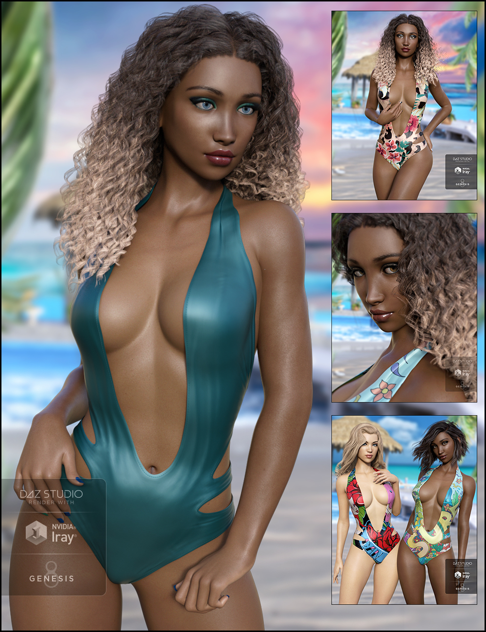 Slash Swimsuit Bundle - Character, Outfit and Expansion by: JessaiiDemonicaEvilius, 3D Models by Daz 3D