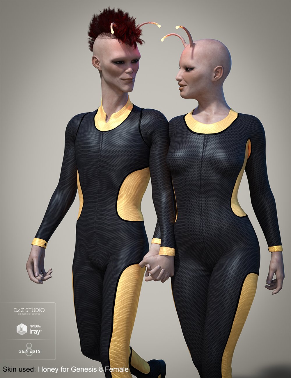 Genesis 8 UV Swap: Male and Female Base by: SloshWerks, 3D Models by Daz 3D