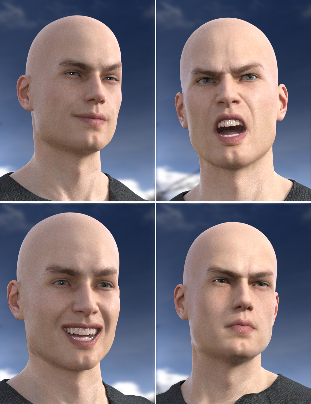 Faces of a Man - Expressions for Michael 8 by: JWolf, 3D Models by Daz 3D