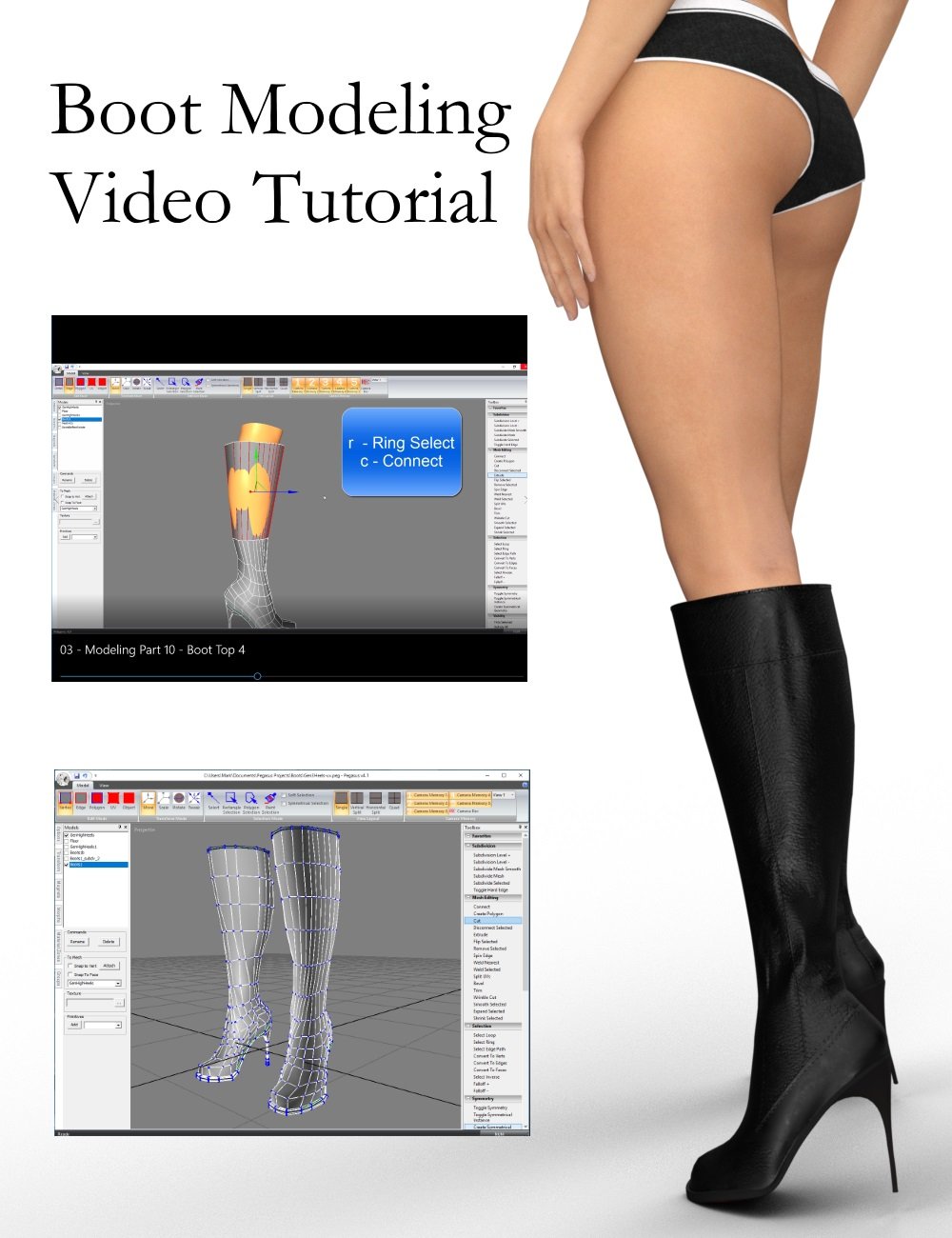 Boot Modeling Video Tutorial by: MarkcusD, 3D Models by Daz 3D