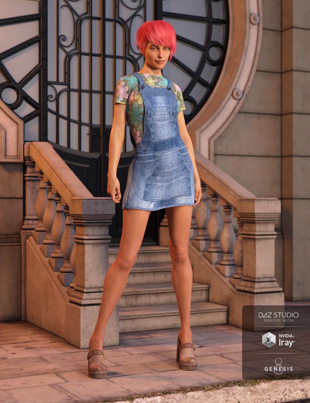 Denim Jumper Outfit for Genesis 8 Female(s) Denim Jumper Outfit for Genesis 8 Female(s) by: Barbara BrundonShox-Design, 3D Models by Daz 3D