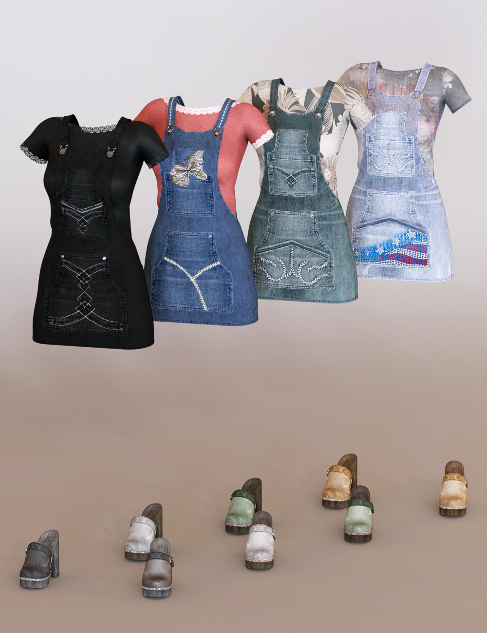 Denim Jumper Outfit Textures by: Shox-Design, 3D Models by Daz 3D