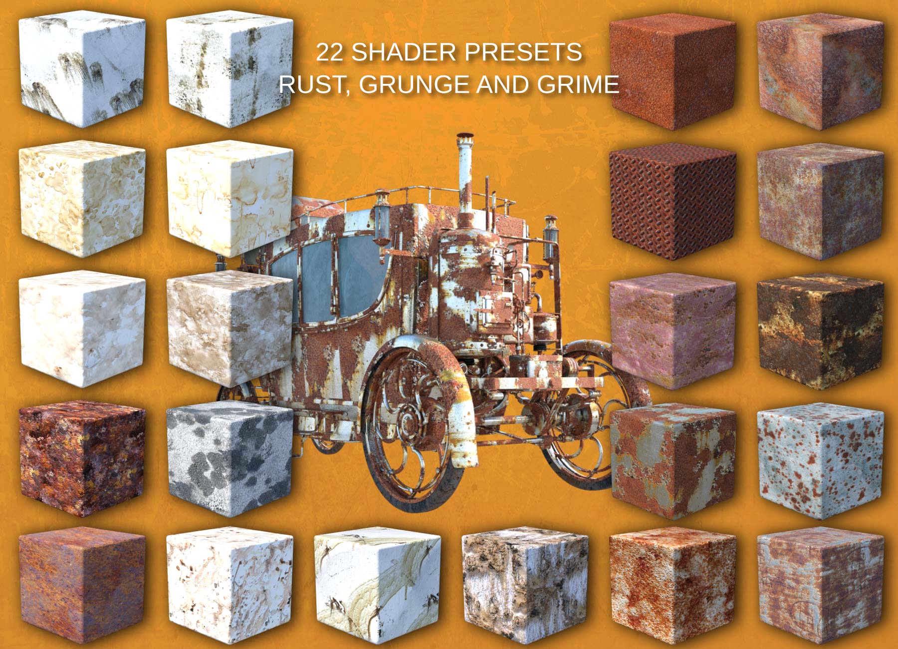 DA Rust and Grime Shaders by: Design Anvil, 3D Models by Daz 3D