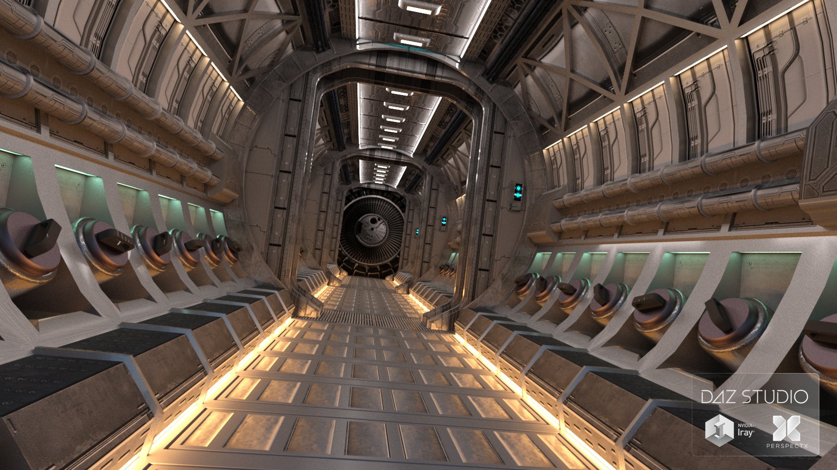 Alien Ship Hallway by: PerspectX, 3D Models by Daz 3D