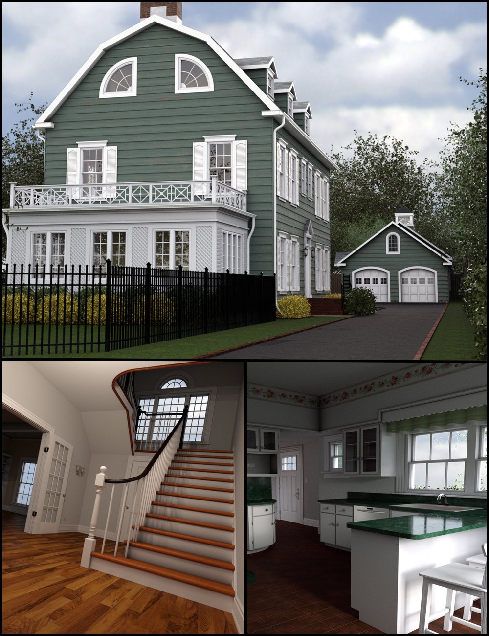 Collective3d Long Island Mansion by: Collective3d, 3D Models by Daz 3D