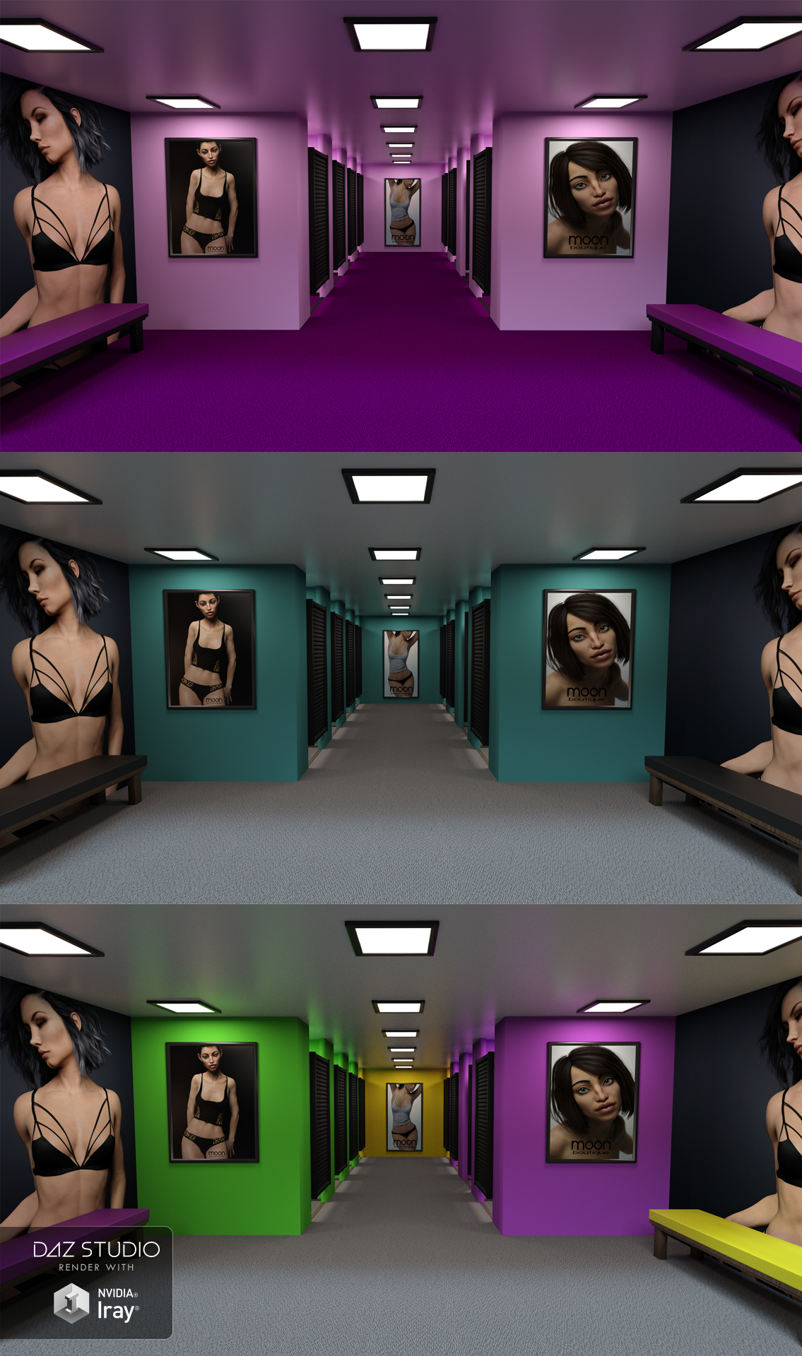 Fitting Rooms by: Moonscape Graphics, 3D Models by Daz 3D