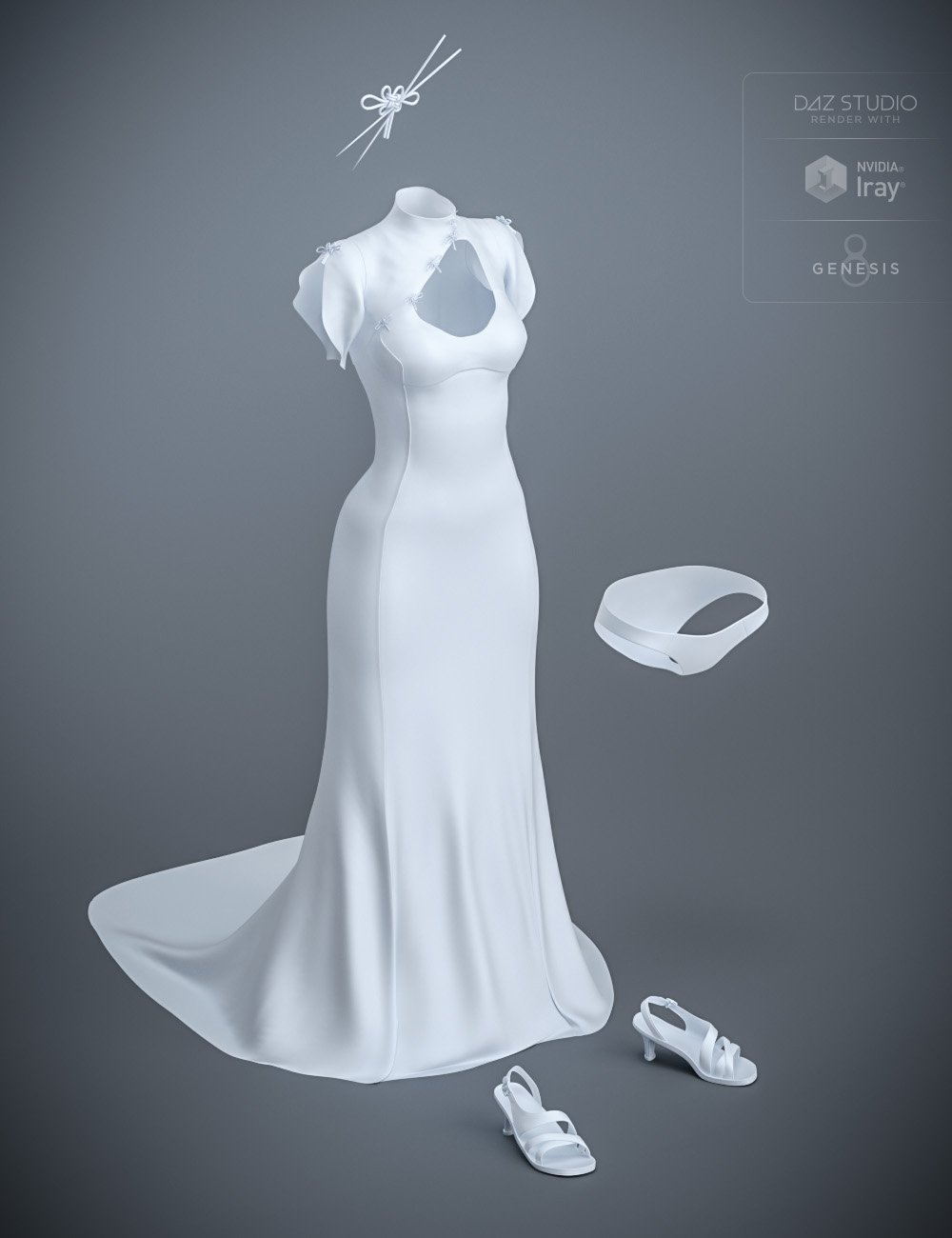 Polyantha Rose Dress for Genesis 8 Female(s) by: Barbara BrundonDirtyFairy, 3D Models by Daz 3D