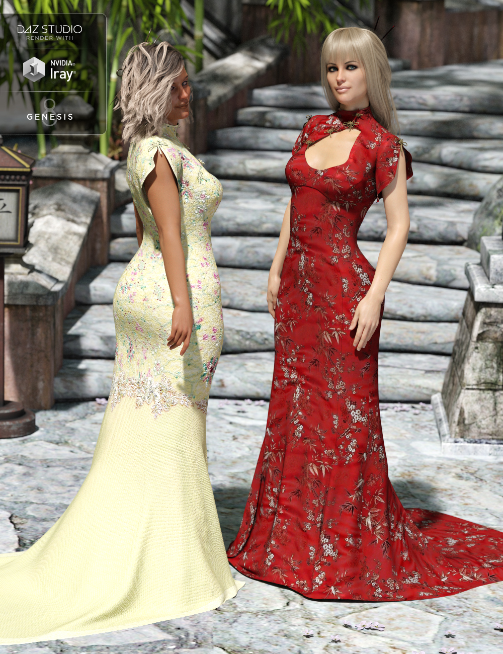 Polyantha Rose Dress Textures by: DirtyFairy, 3D Models by Daz 3D