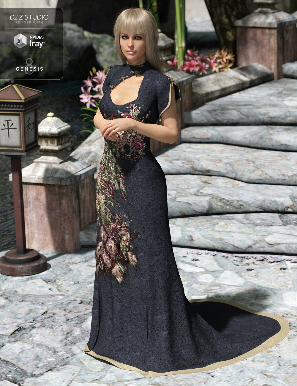 Polyantha Rose Dress Textures by: DirtyFairy, 3D Models by Daz 3D