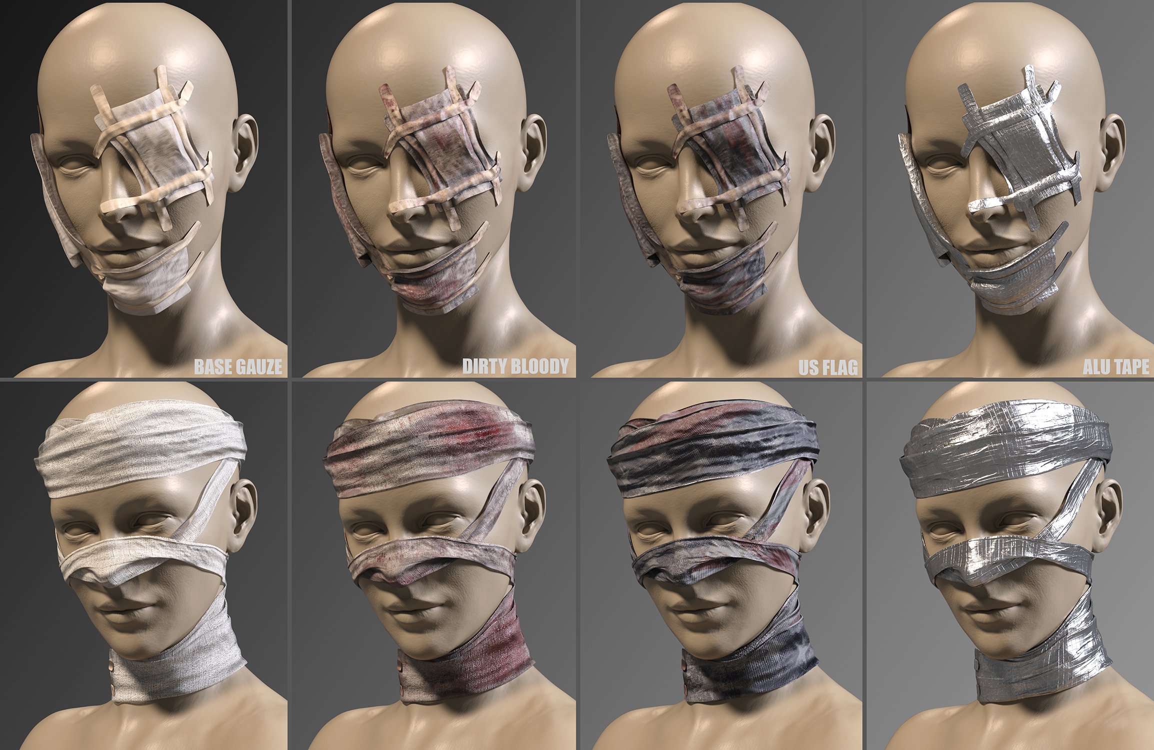 Bandage Kit for Genesis 8 Female(s) by: Linday, 3D Models by Daz 3D