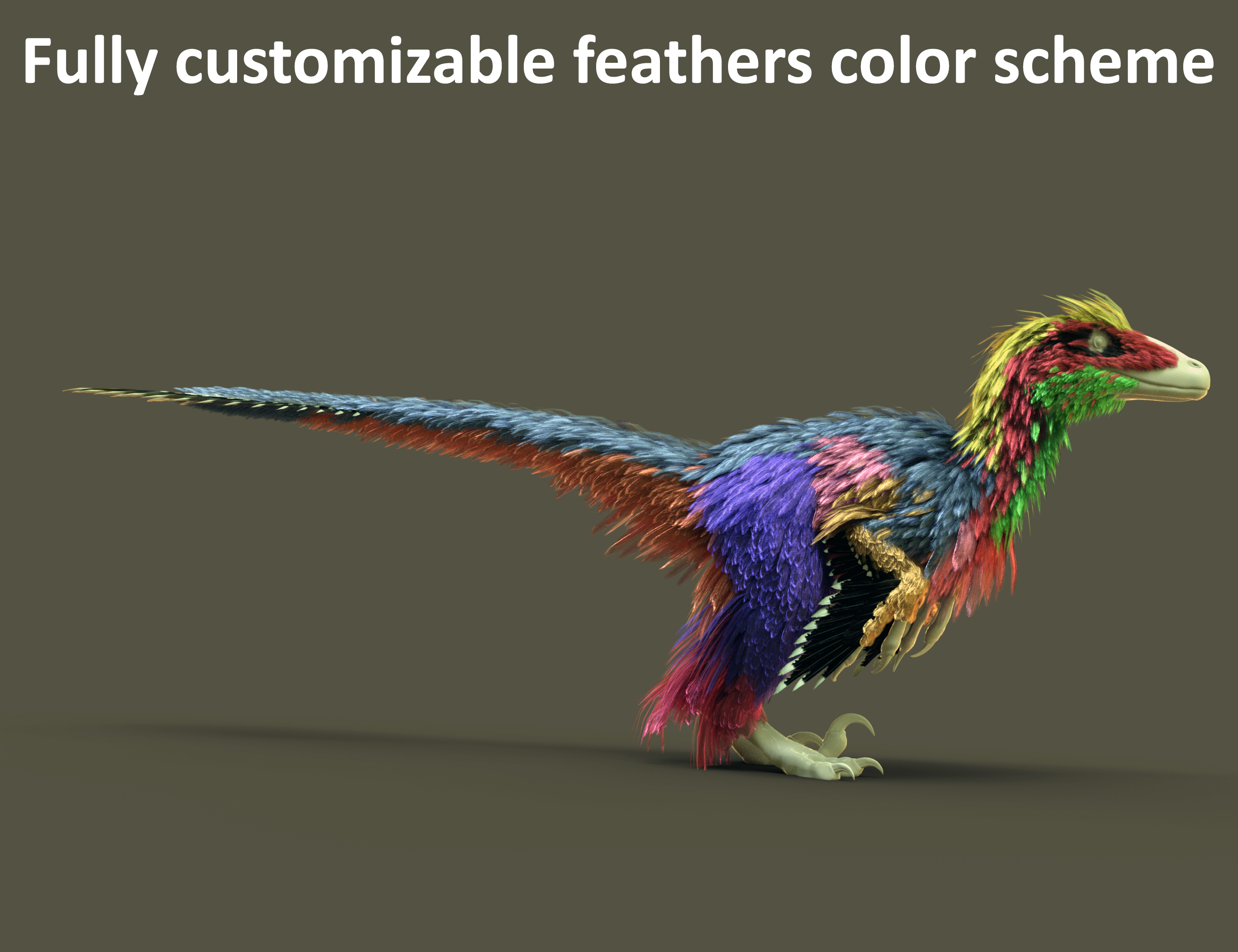 Dinosaurs Series - Feathers Extension for Deinonychus Dinosaurs Series - Feathers Extension for Deinonychus by: Alessandro_AMLMX3D, 3D Models by Daz 3D