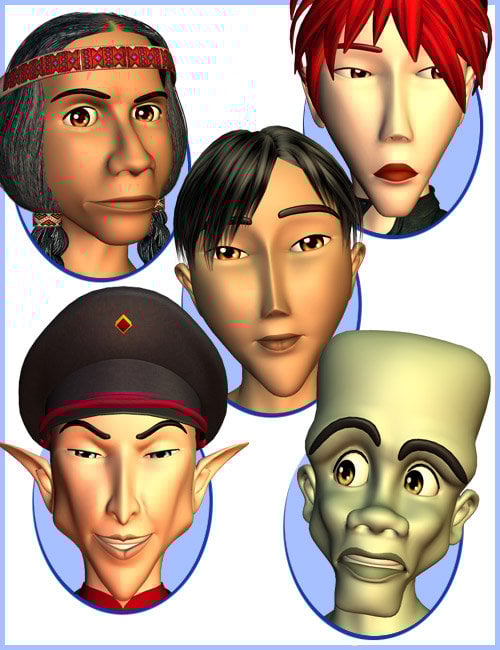 Hiro Toon Faces by: Capsces Digital Ink, 3D Models by Daz 3D