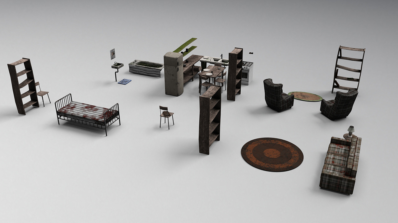 A Cabin in the Woods Furnitures A Cabin in the Woods Furnitures by: Mely3D, 3D Models by Daz 3D