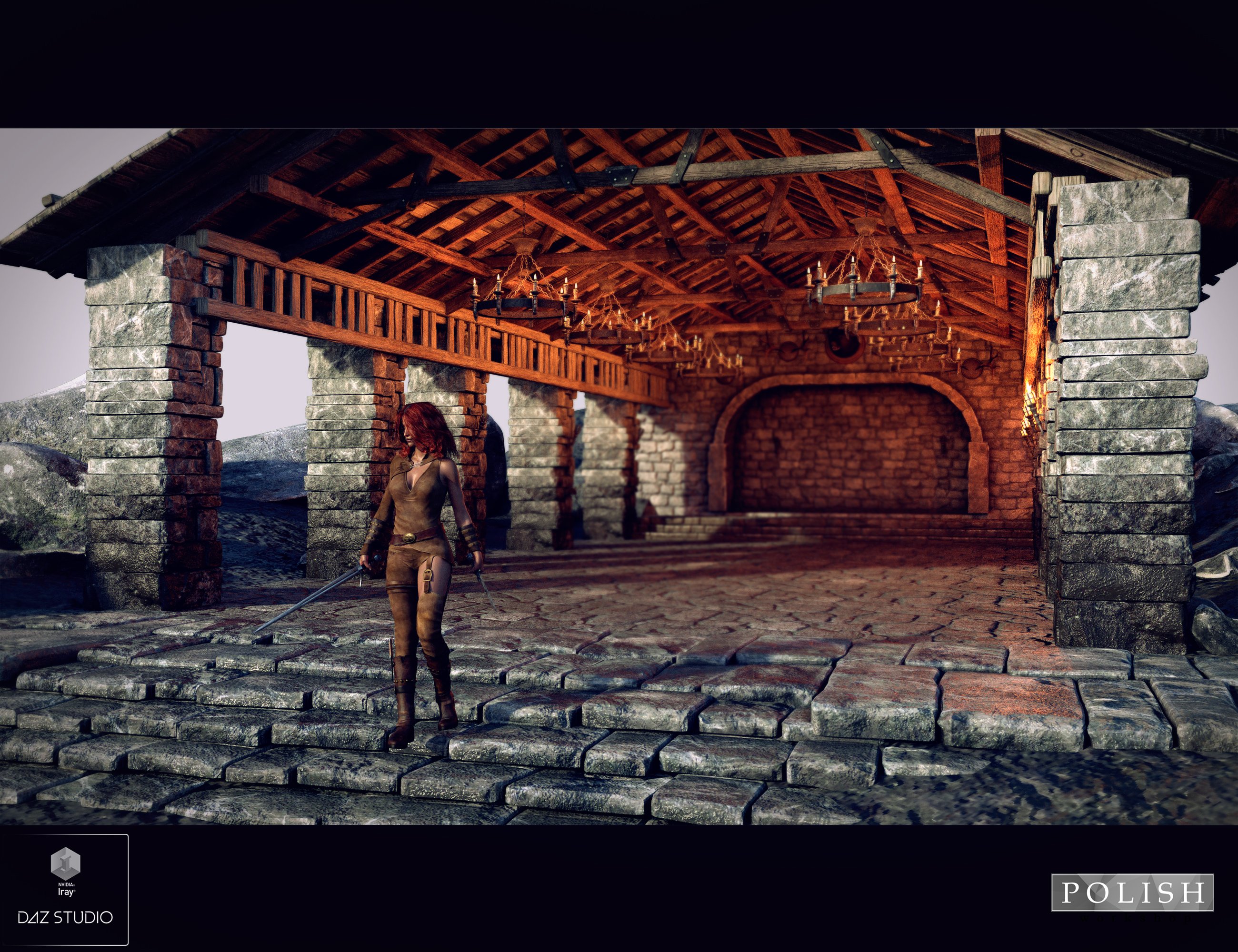 Medieval Dinner Hall by: Polish, 3D Models by Daz 3D