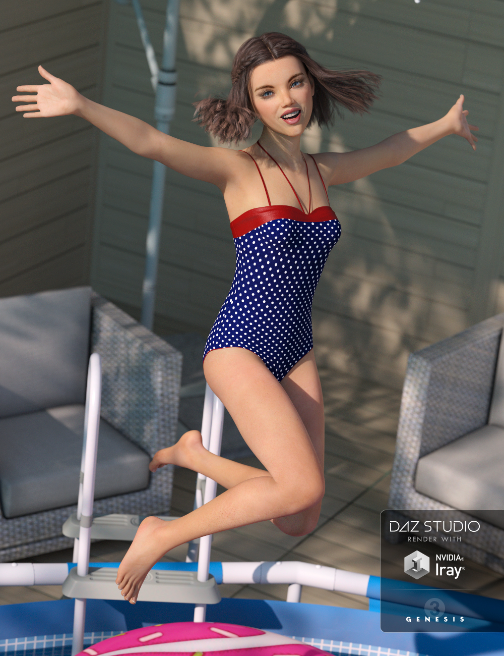 One Piece Swimsuit for Genesis 8 Female(s) by: Anna BenjaminNikisatez, 3D Models by Daz 3D