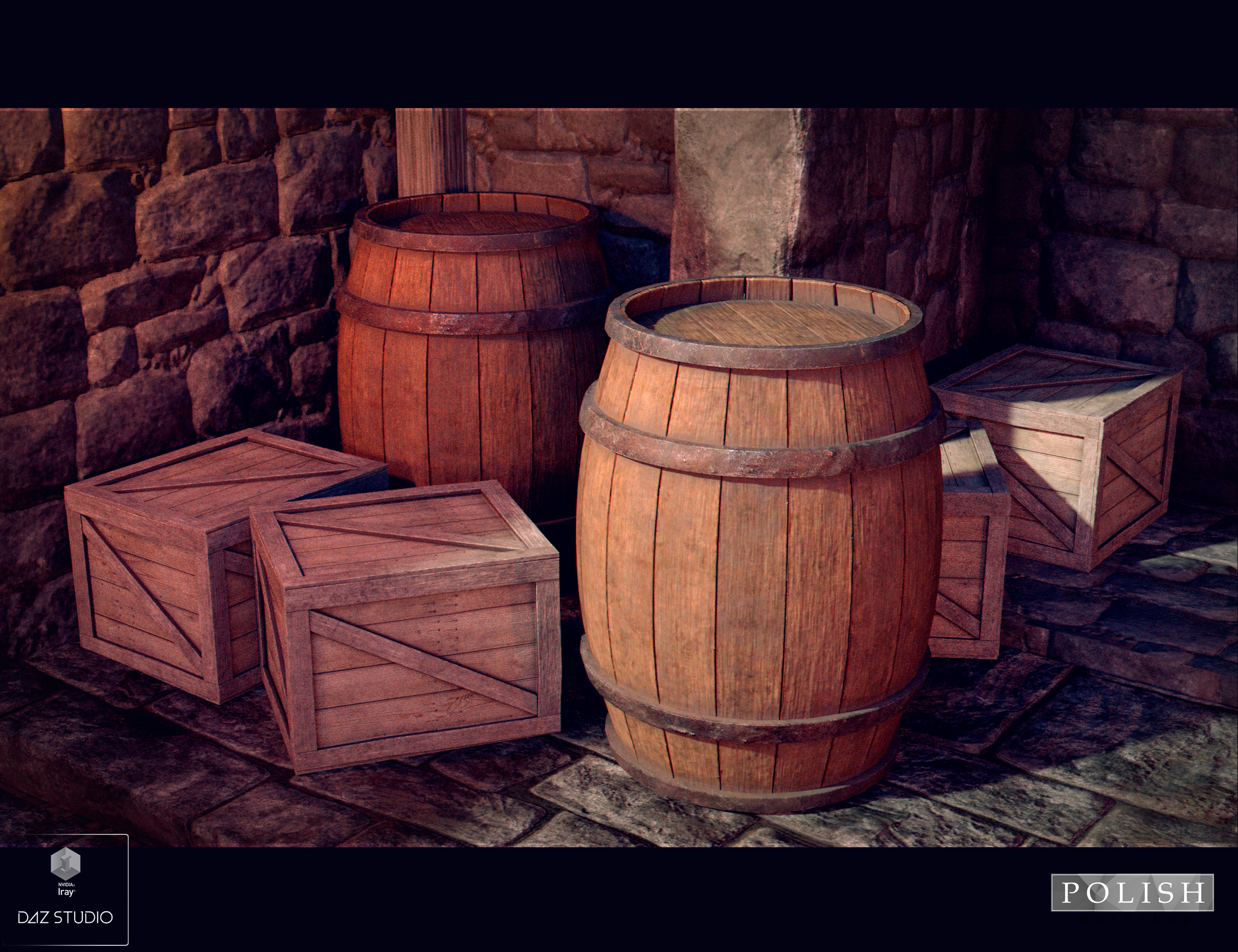 Medieval Dinner Hall Props by: Polish, 3D Models by Daz 3D