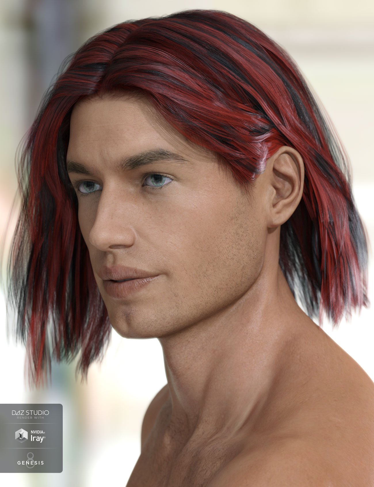 Kieron Hair for Genesis 3 & 8 Male(s) by: AprilYSH, 3D Models by Daz 3D