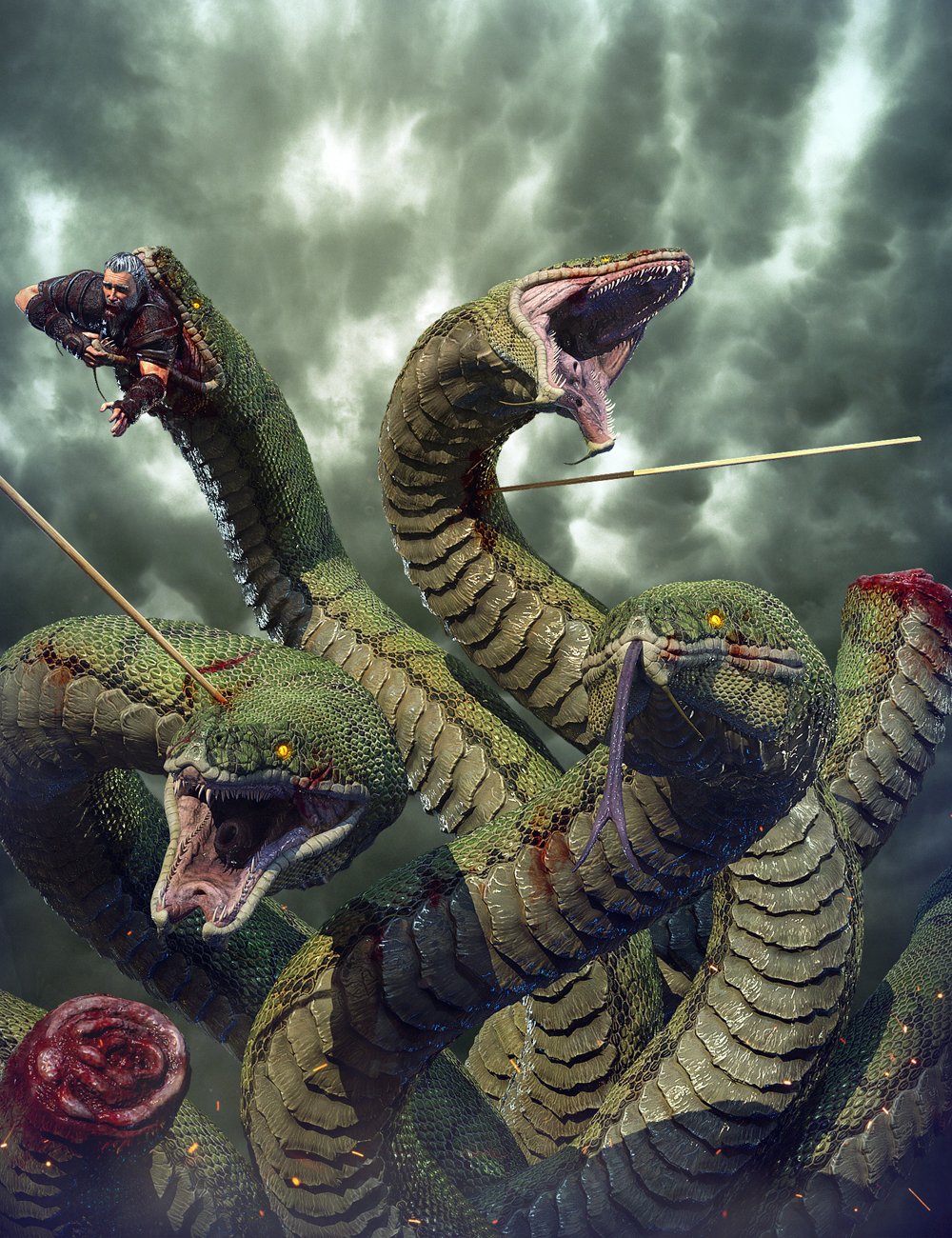 Lernaean Hydra by: Herschel Hoffmeyer, 3D Models by Daz 3D