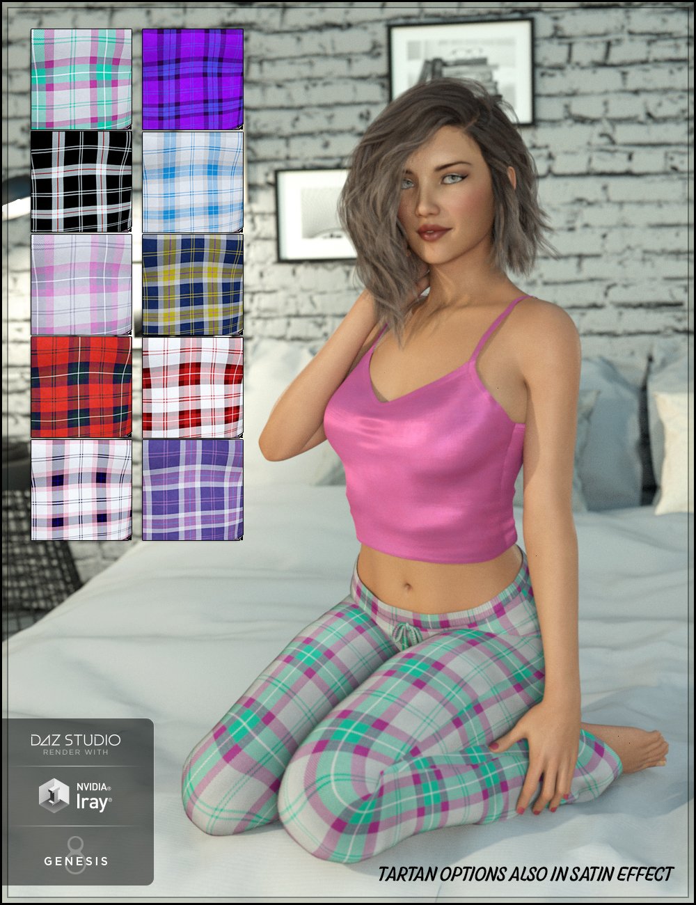 Ready for Bed Pajama Set for Genesis 8 Female(s) by: DemonicaEviliusTrickster3DX, 3D Models by Daz 3D