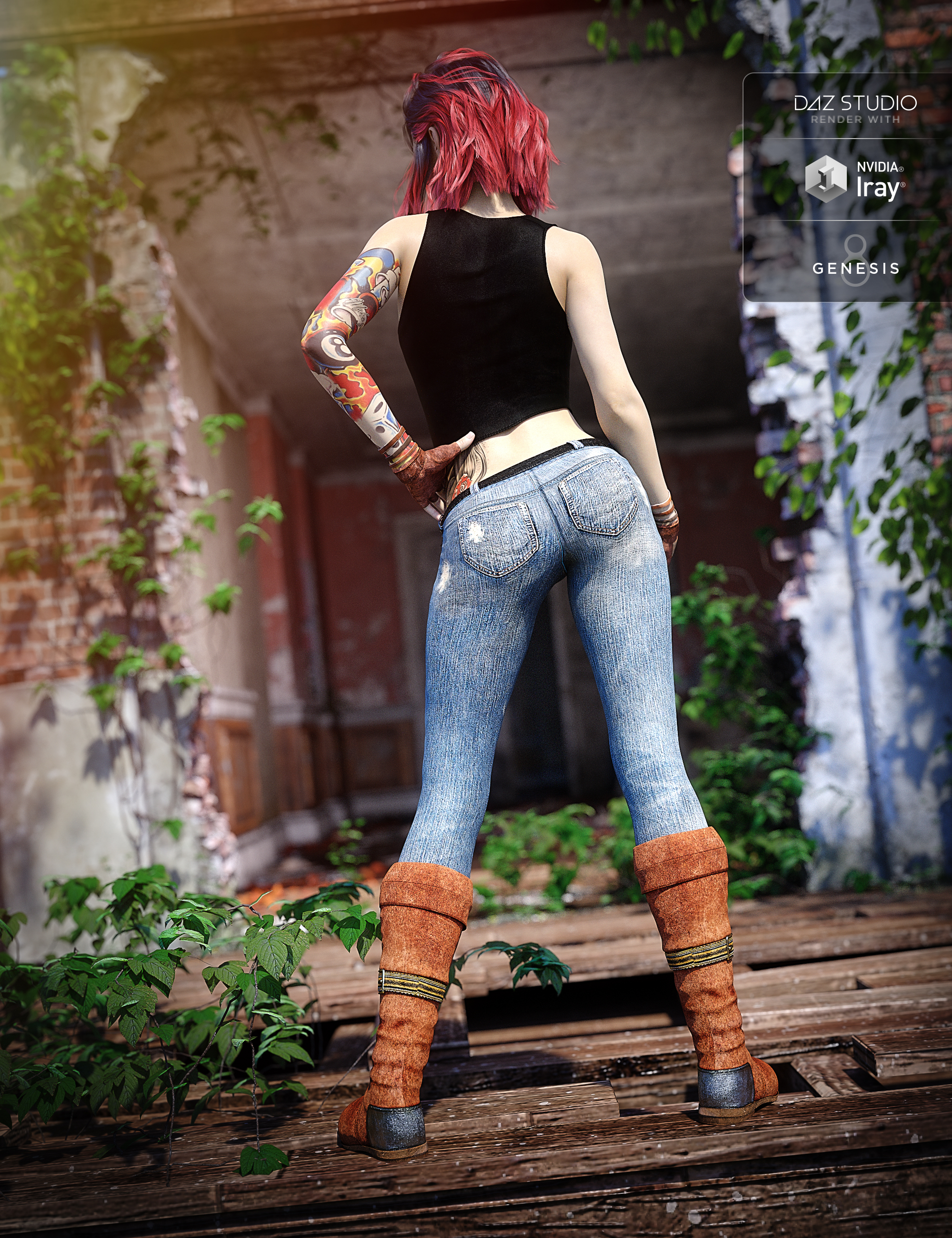 Urban Action Outfit for Genesis 8 Female(s) by: Barbara BrundonShox-Design, 3D Models by Daz 3D