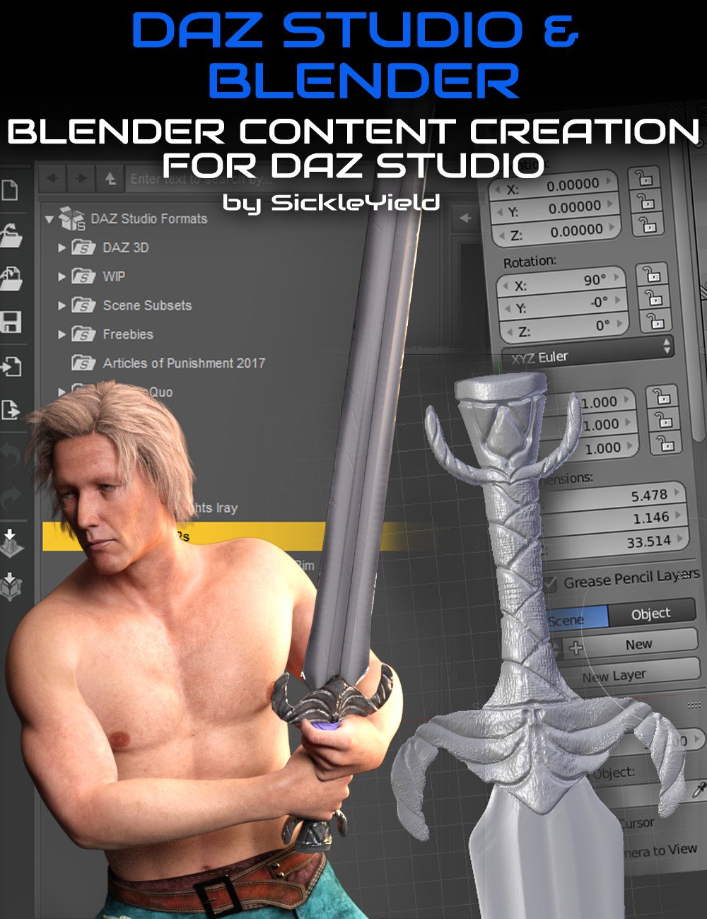 Daz Studio Content Creation with Blender by: Digital Art LiveSickleyield, 3D Models by Daz 3D