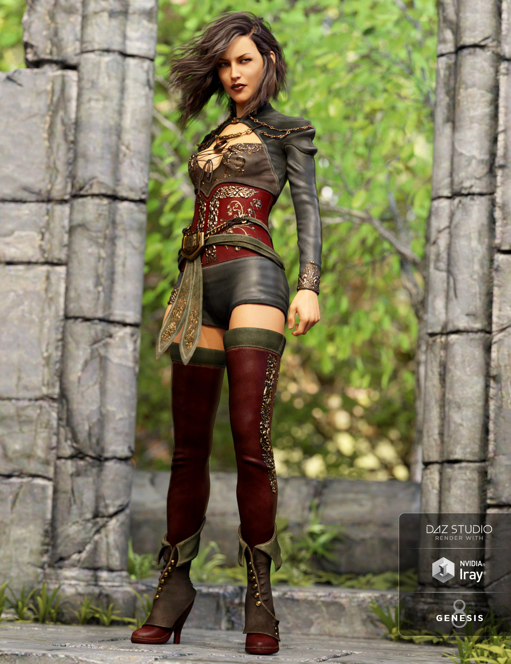 Chosen Outfit for Genesis 8 Female(s) by: ArienMada, 3D Models by Daz 3D