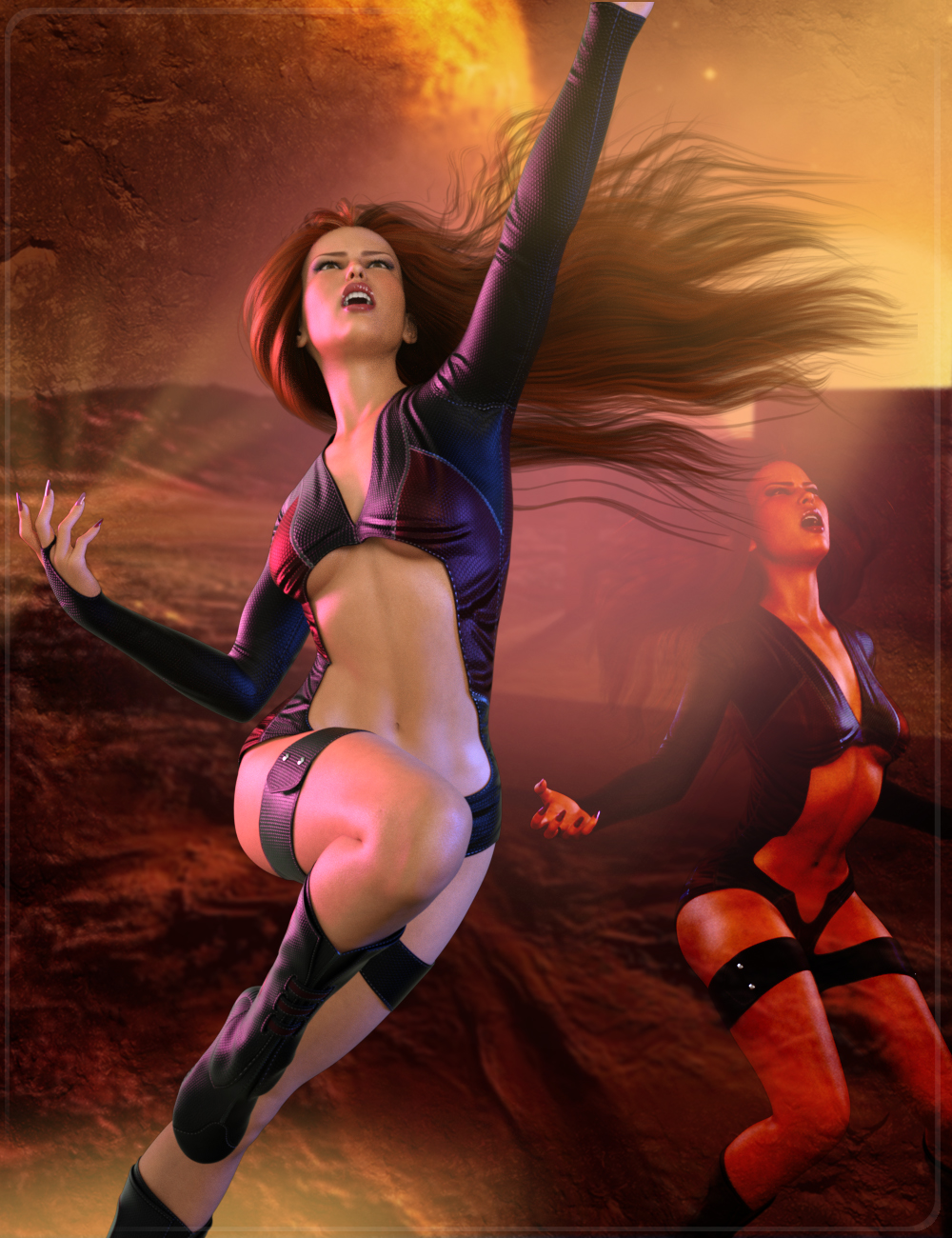 Z Epic Heroine Poses for Genesis 8 Female by: Zeddicuss, 3D Models by Daz 3D