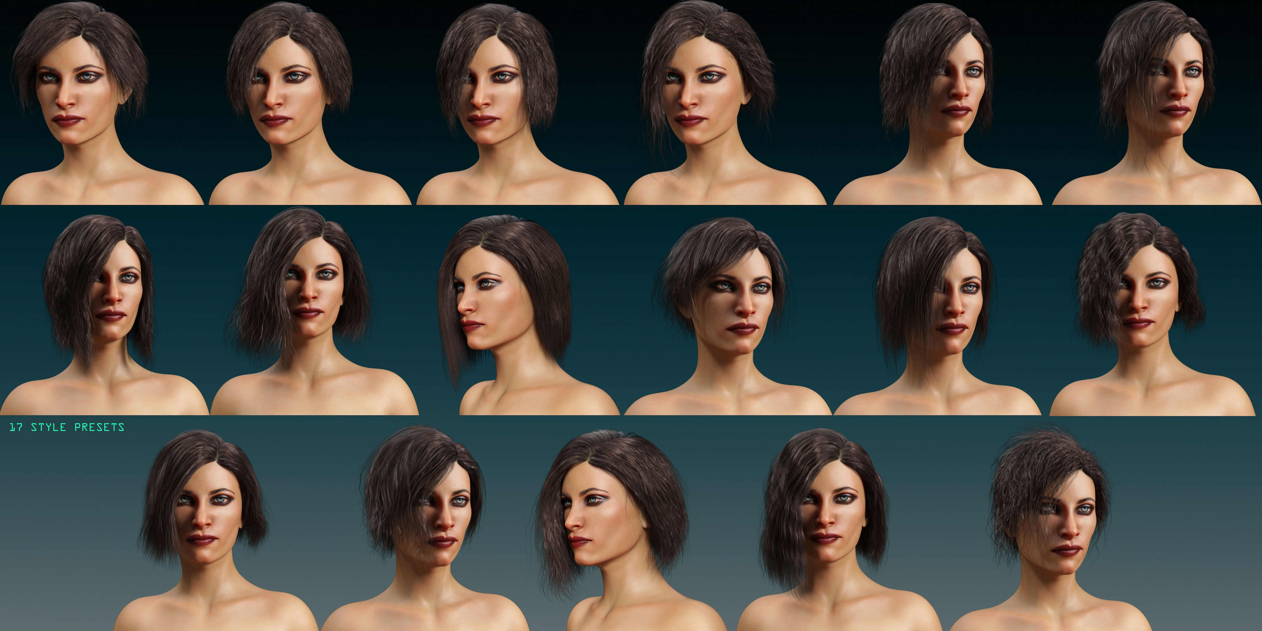 Syble Hair for Genesis 8 Female(s) by: Linday, 3D Models by Daz 3D