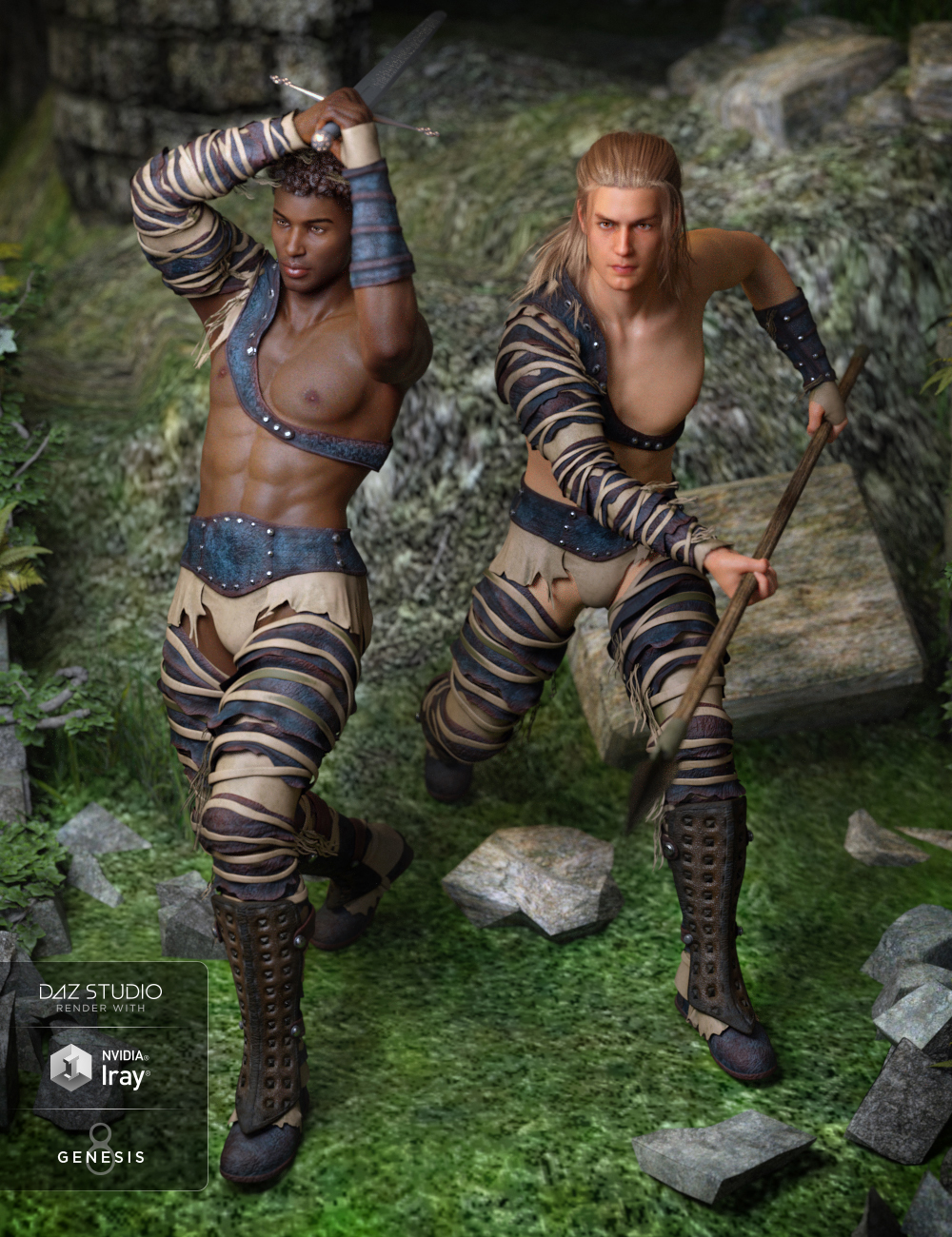 Badlands Gladiator Outfit for Genesis 8 Male(s) by: Barbara BrundonMely3D, 3D Models by Daz 3D