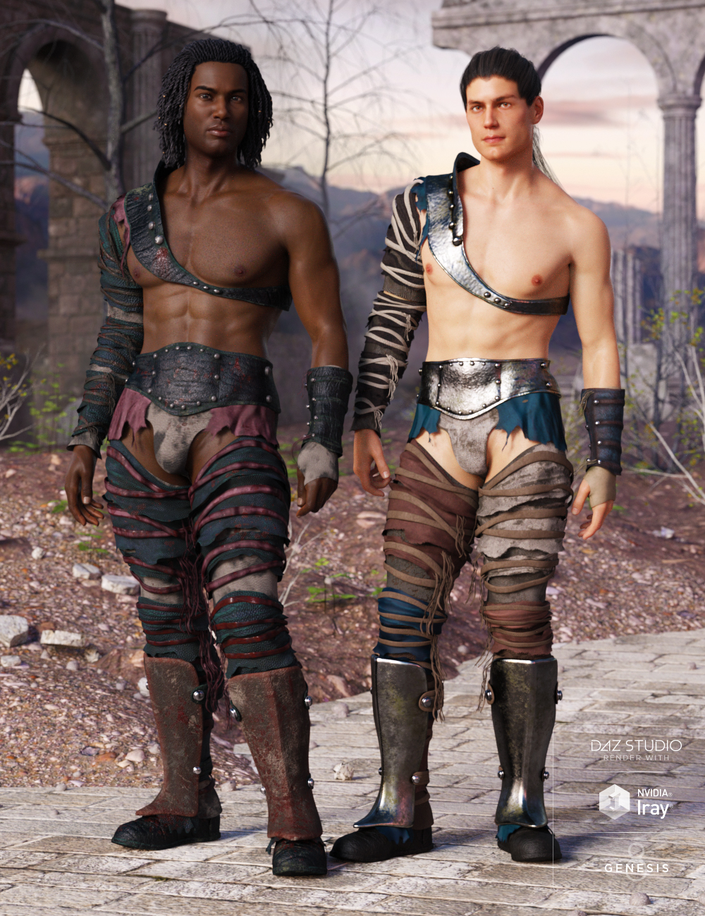 Badlands Gladiator Outfit Textures by: Mely3D, 3D Models by Daz 3D