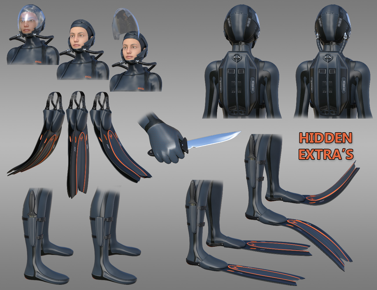 High Tech Scuba Diver for Genesis 8 Female(s) High Tech Scuba Diver for Genesis 8 Female(s) by: midnight_stories, 3D Models by Daz 3D