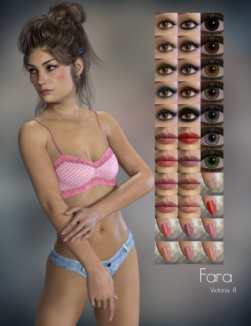 P3D Fara for Victoria 8 by: P3Design, 3D Models by Daz 3D