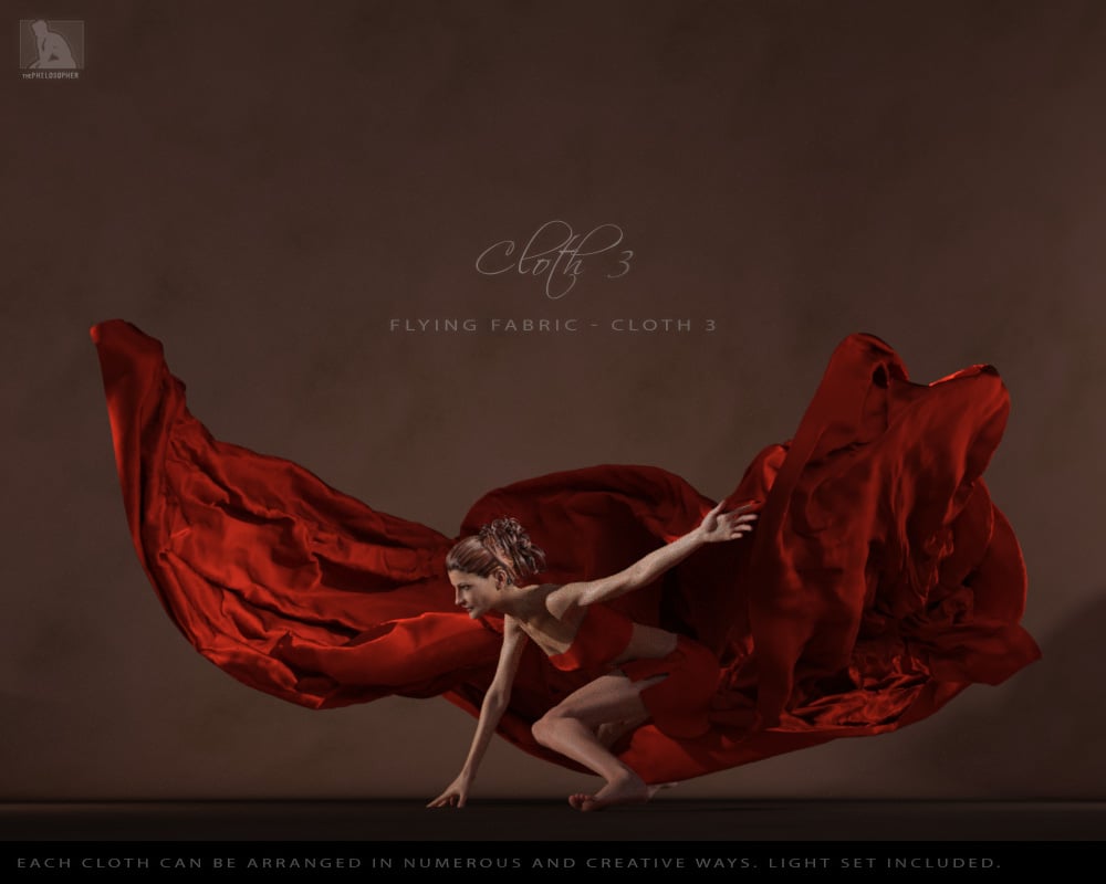 Flying Fabric - Artistic Flowing Cloth Pieces by: ThePhilosopher, 3D Models by Daz 3D
