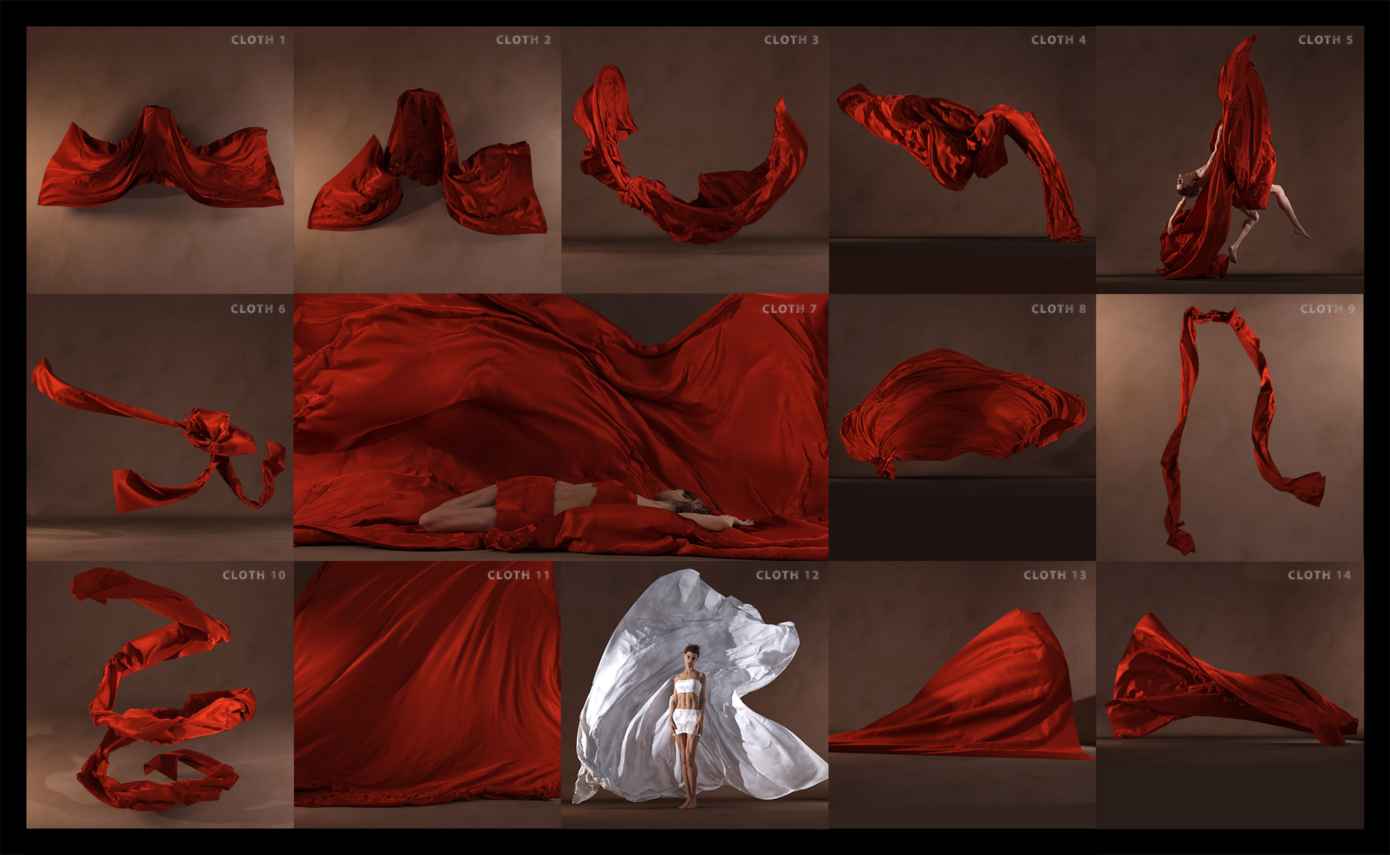 Flying Fabric - Artistic Flowing Cloth Pieces by: ThePhilosopher, 3D Models by Daz 3D