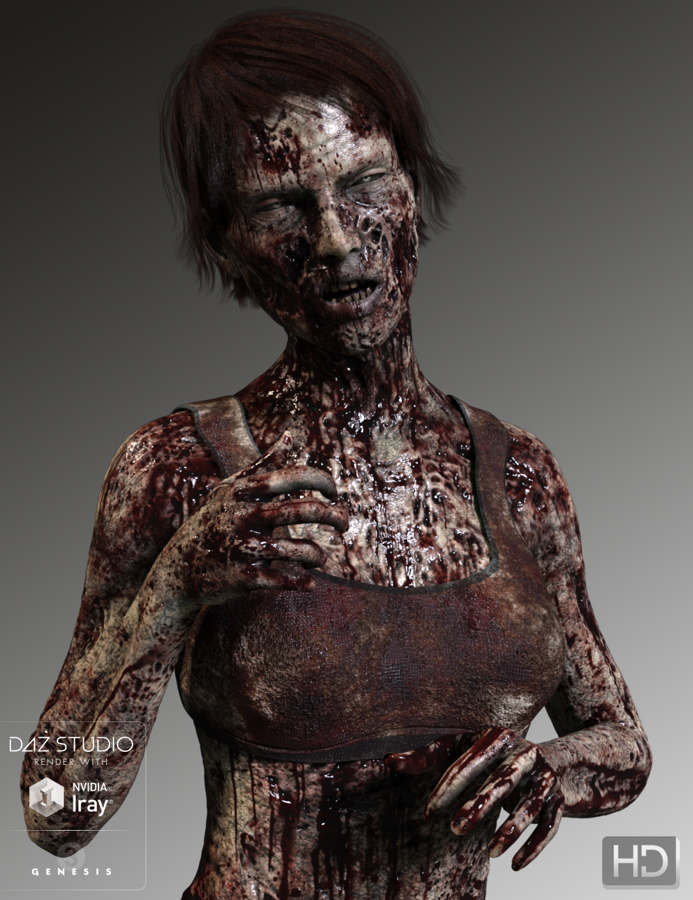 Ultimate Zombie HD for Genesis 3 Female by: Groovy Patrol, 3D Models by Daz 3D