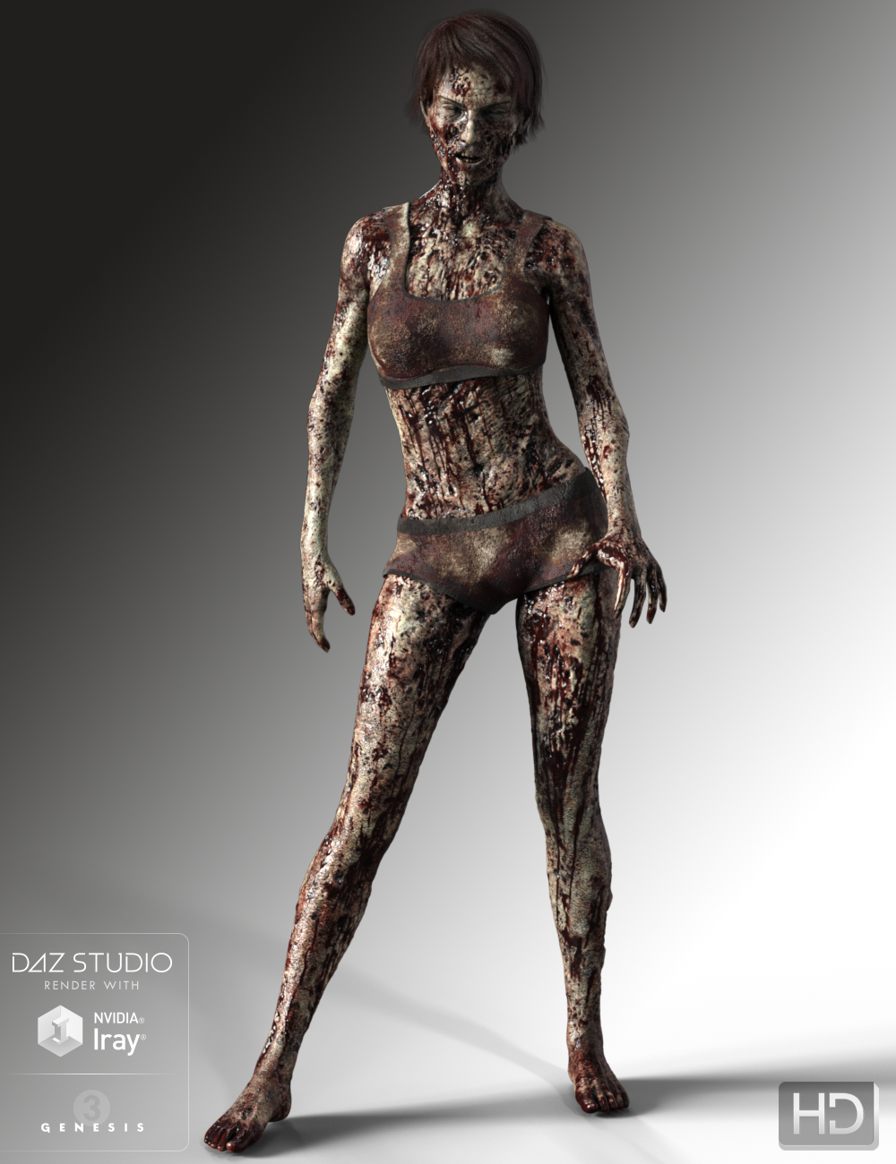 Ultimate Zombie HD for Genesis 3 Female by: Groovy Patrol, 3D Models by Daz 3D