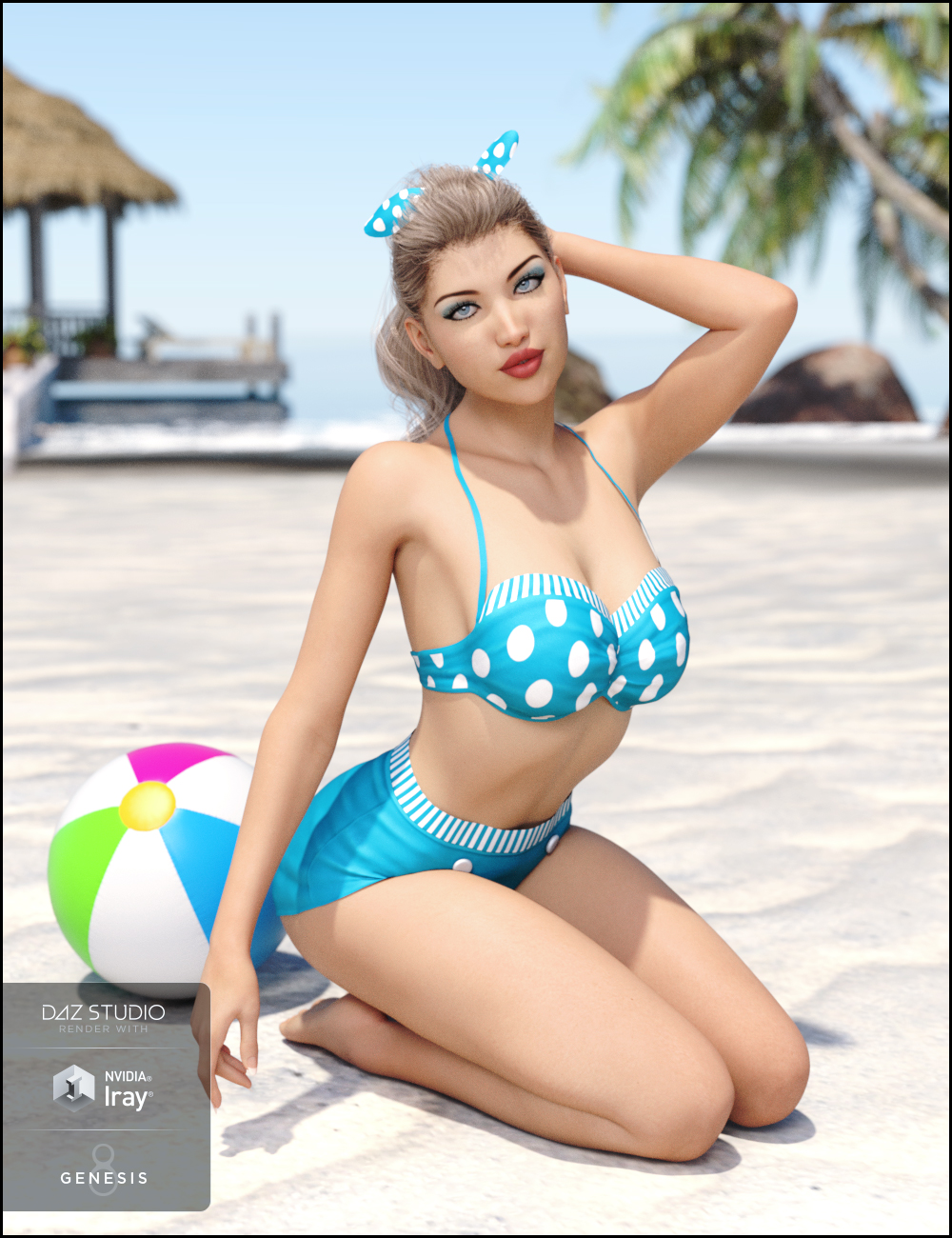 High Waist Pinup Bikini for Genesis 8 Female(s) by: DemonicaEviliusJessaii, 3D Models by Daz 3D