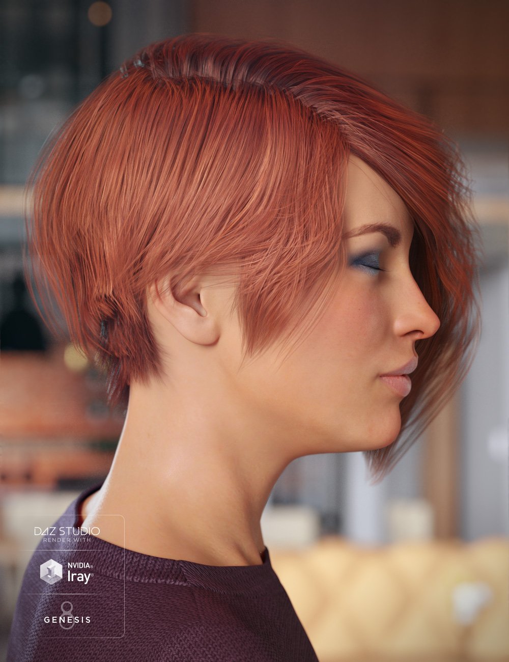 Evony Hair for Genesis 8 Female(s) by: goldtassel, 3D Models by Daz 3D