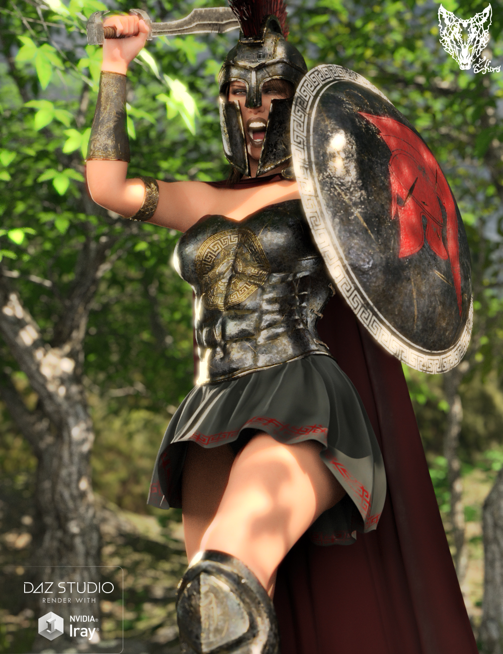 Spartan Armor for Genesis 3 and 8 Female(s) by: ZKuro, 3D Models by Daz 3D