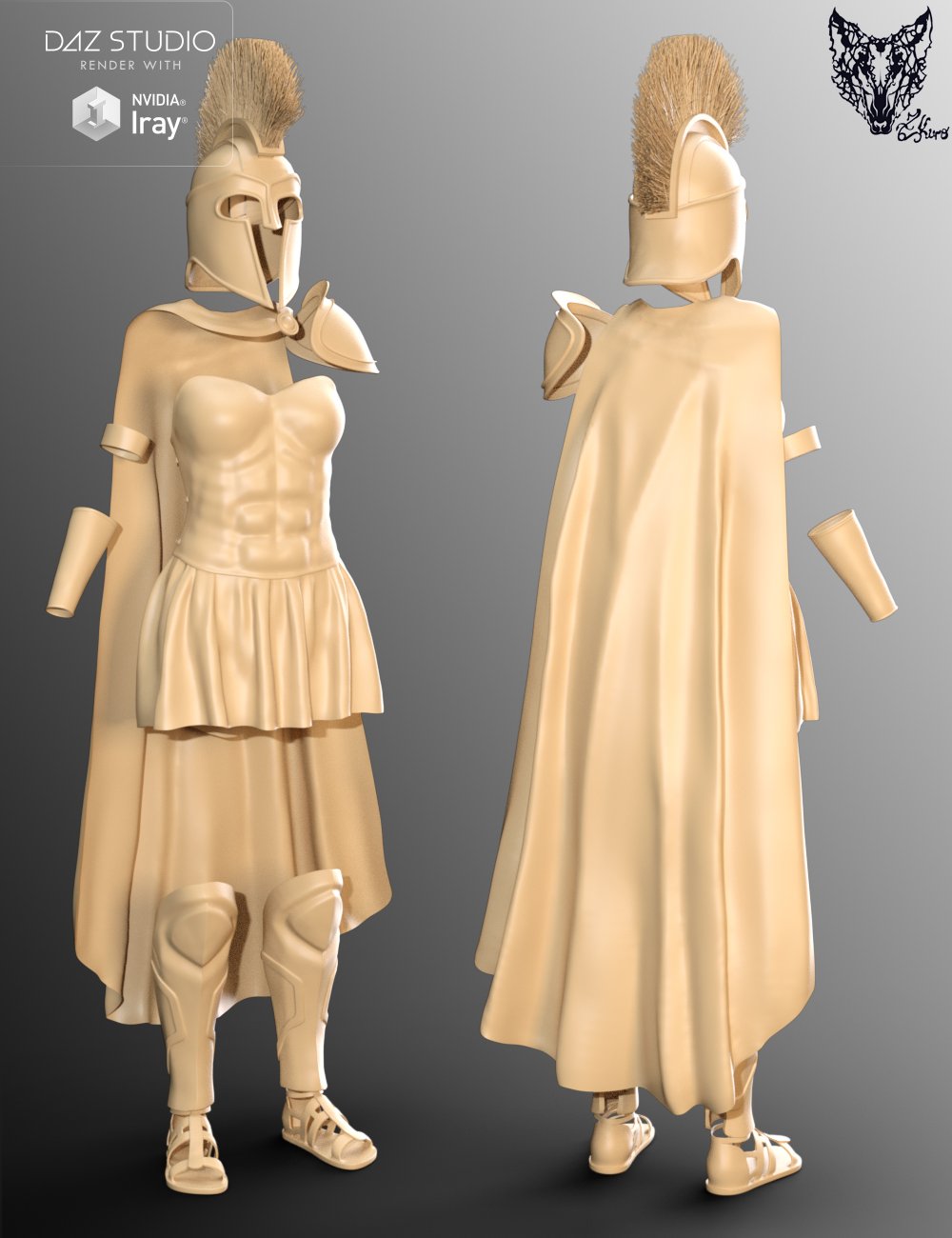 Spartan Armor for Genesis 3 and 8 Female(s) by: ZKuro, 3D Models by Daz 3D