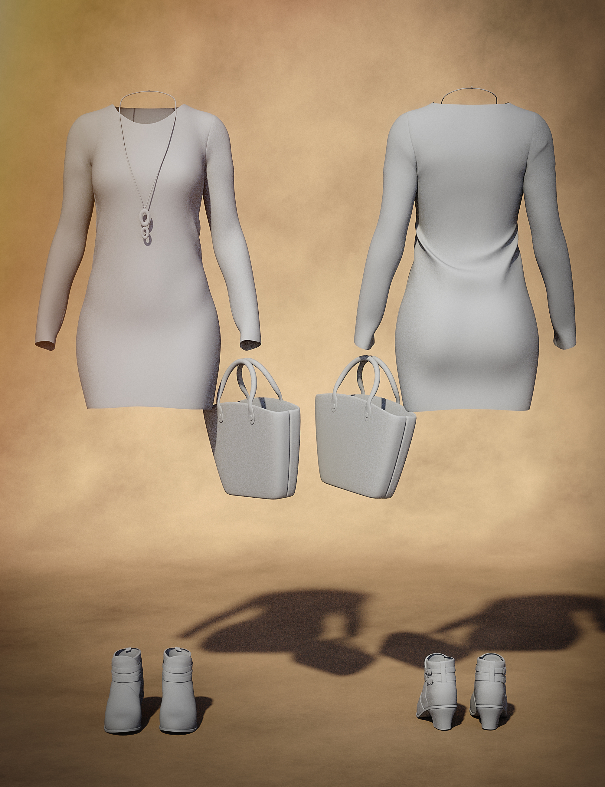 Crochet Dress Outfit for Genesis 8 Female(s) by: DirtyFairyNikisatez, 3D Models by Daz 3D