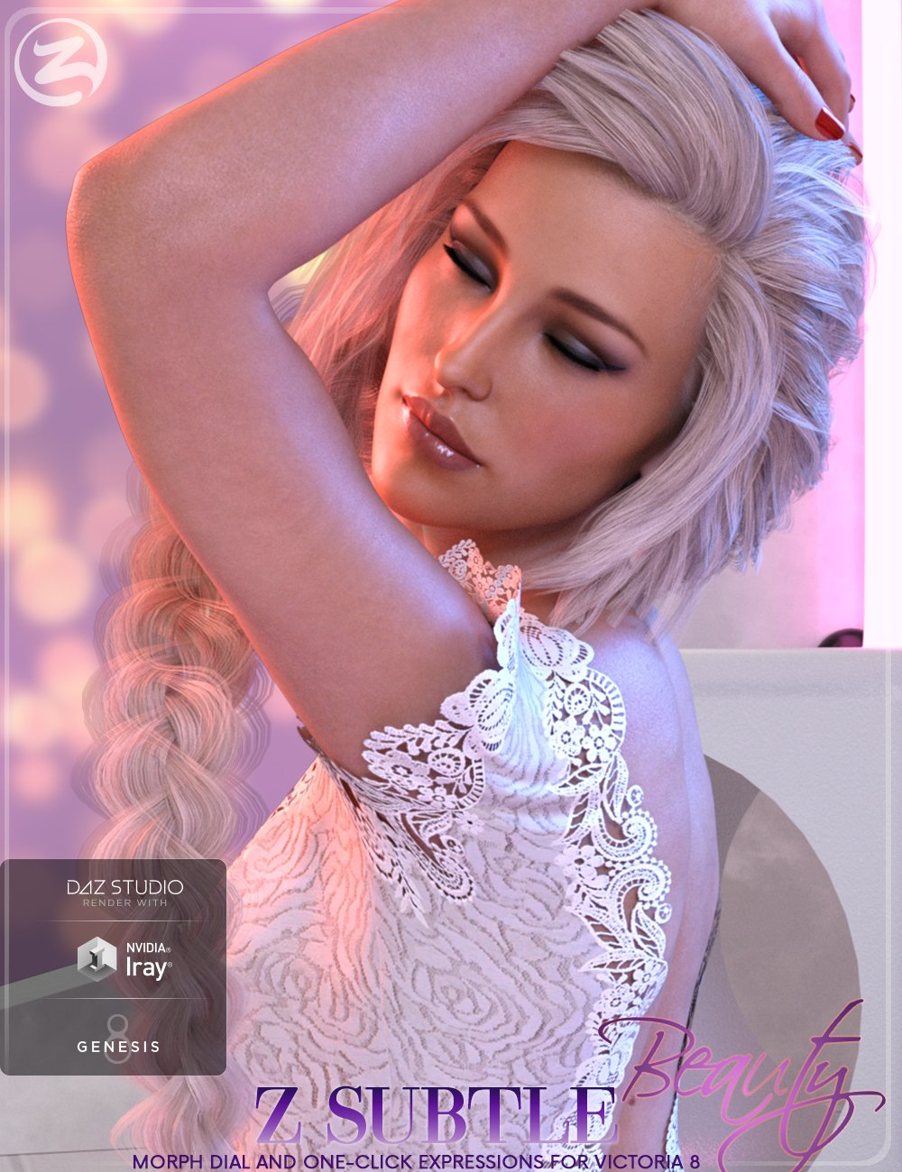 Z Subtle Beauty - Dialable and One-Click Expressions for Victoria 8 by: Zeddicuss, 3D Models by Daz 3D