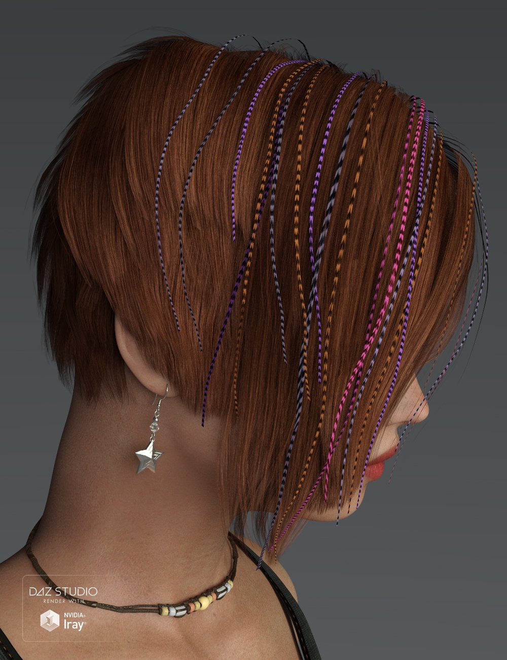 Danny Hair for Genesis 3 and 8 Female(s) by: SWAM, 3D Models by Daz 3D