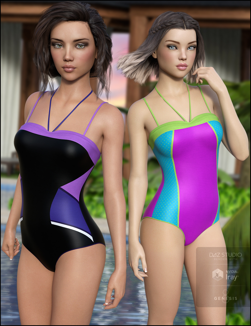 One Piece Swimsuit Vacation Textures | Daz 3D