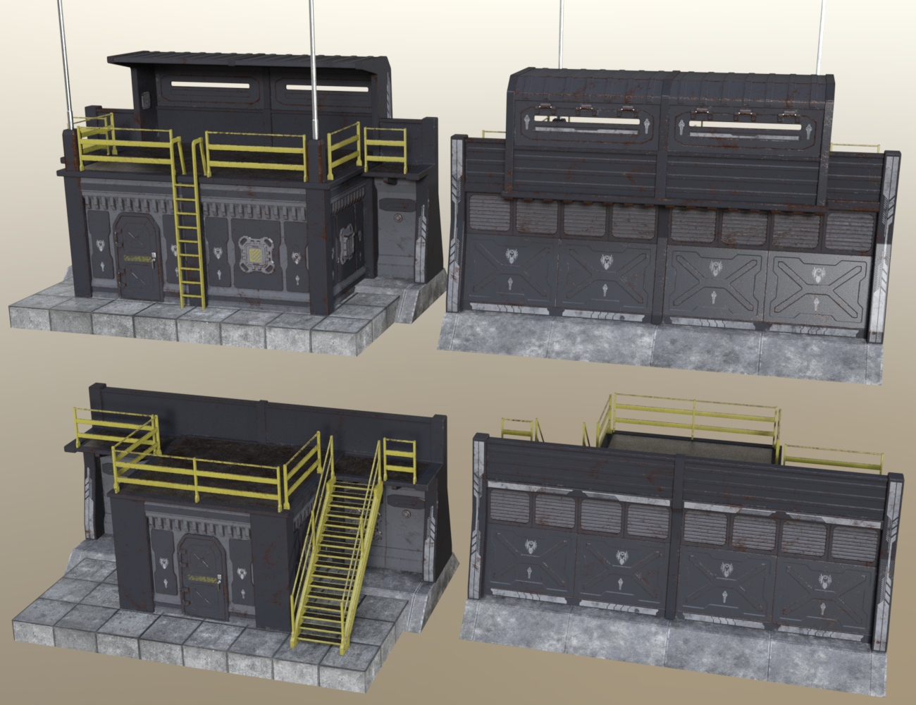 Sci-Fi Perimeter Walls Sci-Fi Perimeter Walls by: Nightshift3D, 3D Models by Daz 3D