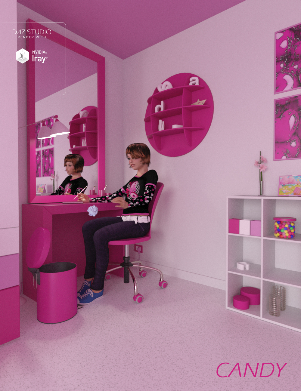 Candy Bedroom by: Human, 3D Models by Daz 3D